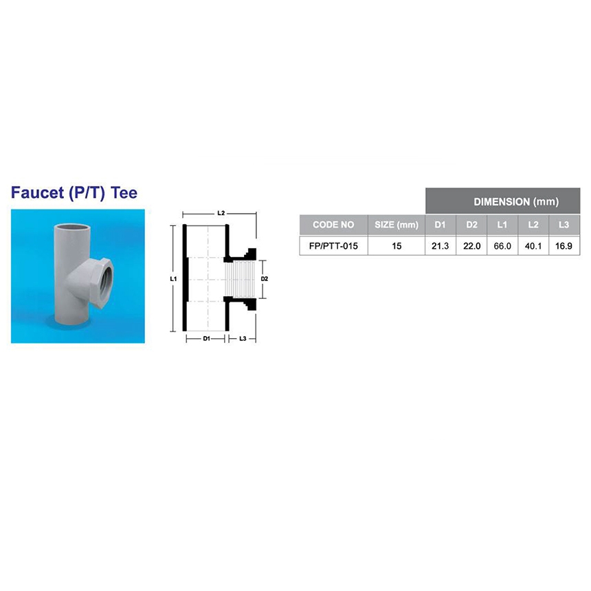 Bina Plastic BBB UPVC Pressure Fittings Series Faucet Tee FPPTT ...