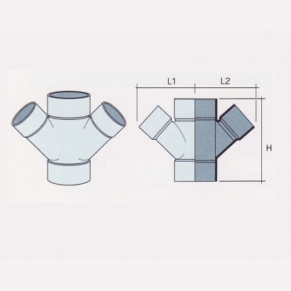 Besstem UPVC Rainwater Fittings Series 135° Unequal Double Y Tee 